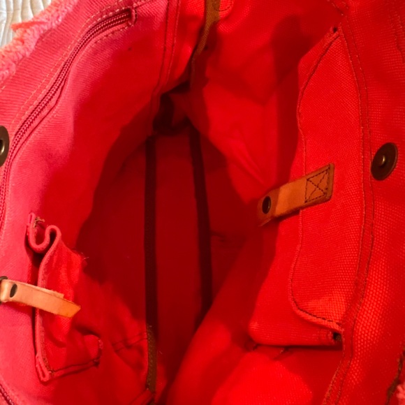 Lucky Brand Colexico Cayenne Color Canvas Studded Tote Crossbody - Picture 10 of 16